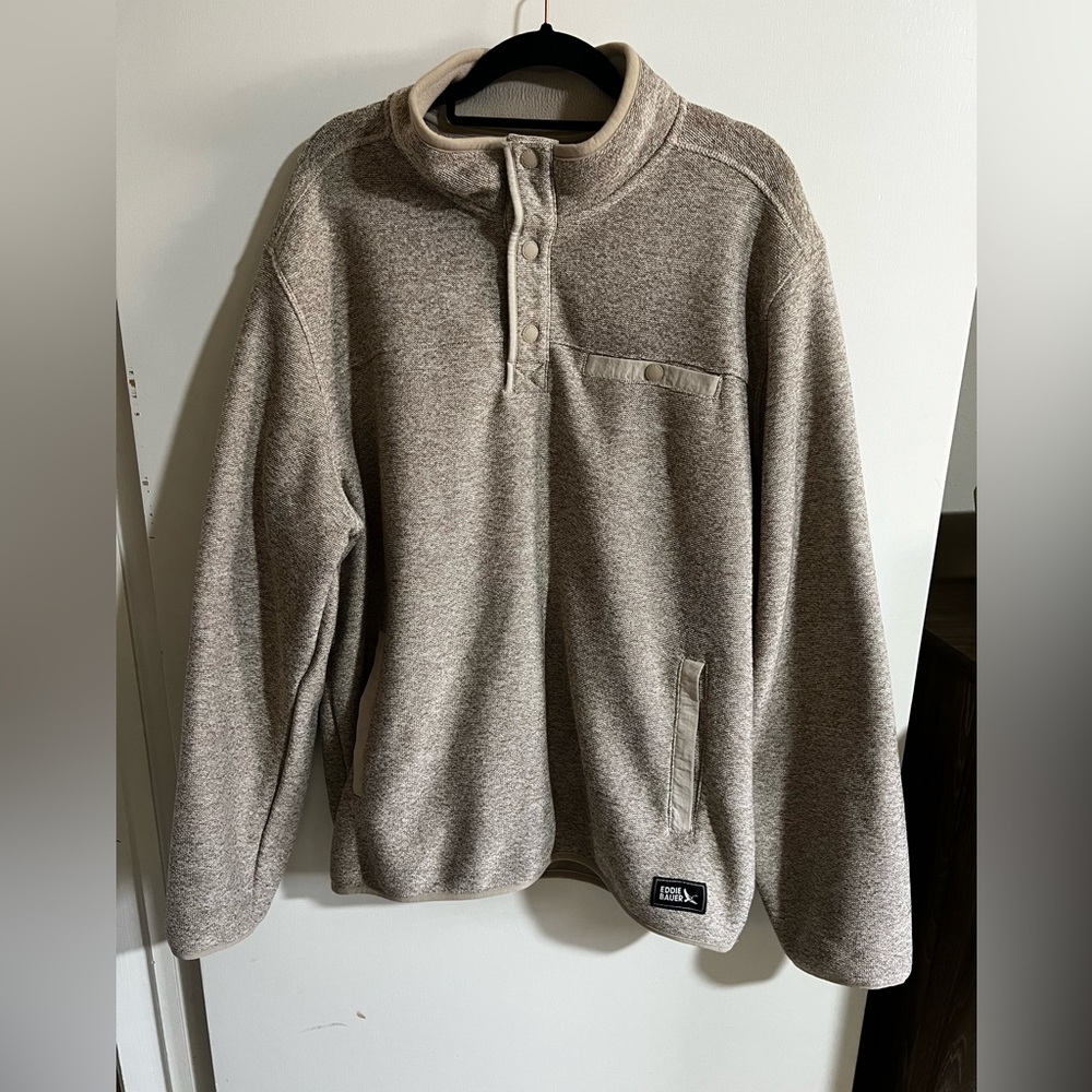 Eddie Bauer Men's Fleece Quarter‎ Neck Sweater